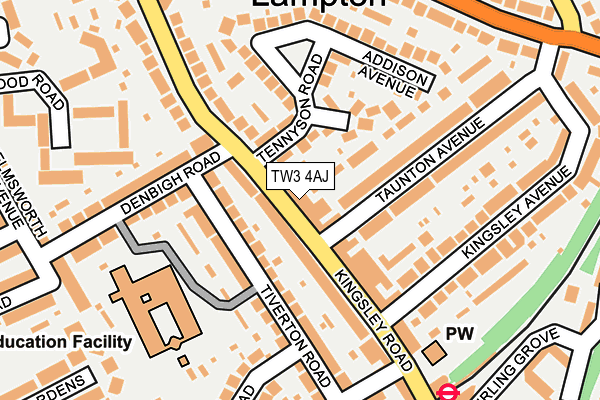 TW3 4AJ map - OS OpenMap – Local (Ordnance Survey)