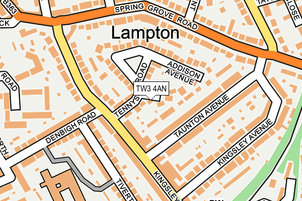 TW3 4AN map - OS OpenMap – Local (Ordnance Survey)