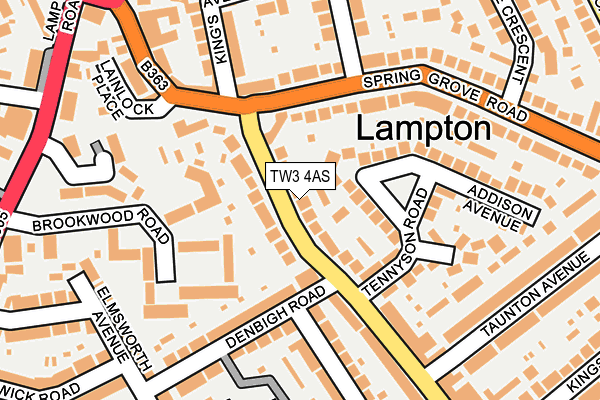 TW3 4AS map - OS OpenMap – Local (Ordnance Survey)