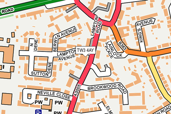 TW3 4AY map - OS OpenMap – Local (Ordnance Survey)