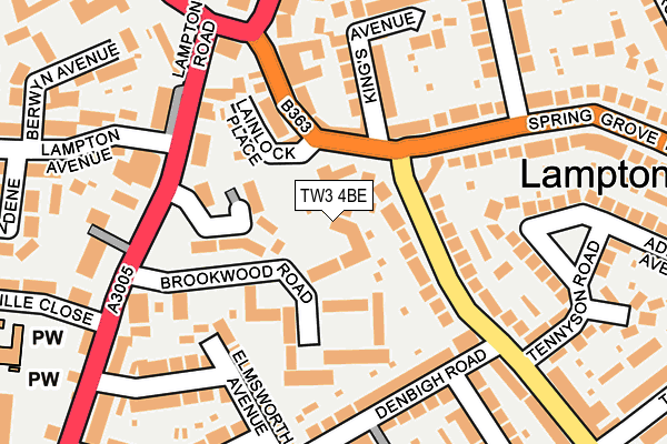 TW3 4BE map - OS OpenMap – Local (Ordnance Survey)
