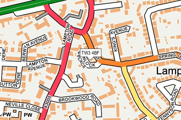 TW3 4BF map - OS OpenMap – Local (Ordnance Survey)