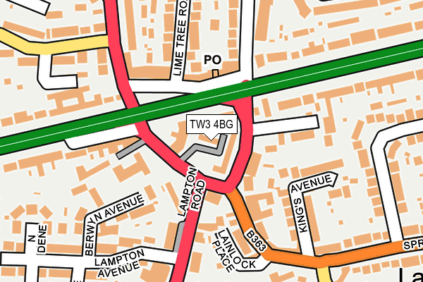 TW3 4BG map - OS OpenMap – Local (Ordnance Survey)