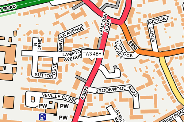 TW3 4BH map - OS OpenMap – Local (Ordnance Survey)