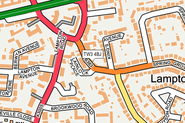 TW3 4BJ map - OS OpenMap – Local (Ordnance Survey)