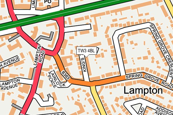 TW3 4BL map - OS OpenMap – Local (Ordnance Survey)