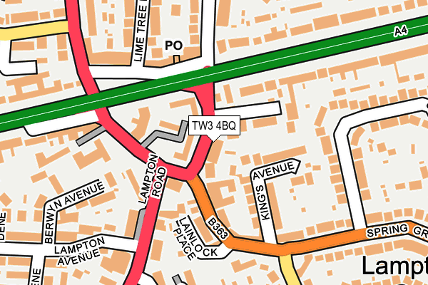 TW3 4BQ map - OS OpenMap – Local (Ordnance Survey)