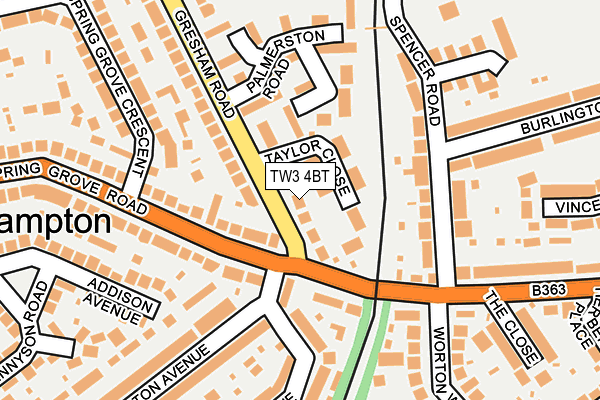 TW3 4BT map - OS OpenMap – Local (Ordnance Survey)