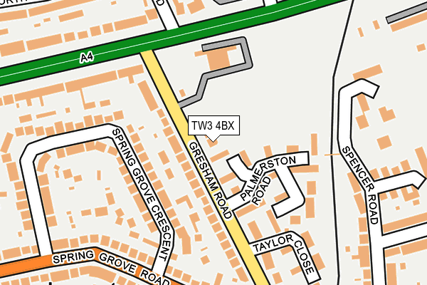 TW3 4BX map - OS OpenMap – Local (Ordnance Survey)