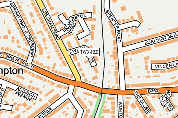 TW3 4BZ map - OS OpenMap – Local (Ordnance Survey)