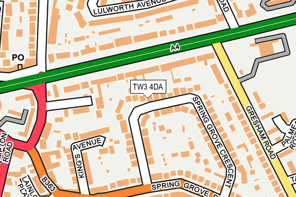 TW3 4DA map - OS OpenMap – Local (Ordnance Survey)