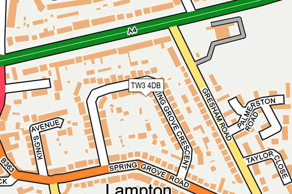 TW3 4DB map - OS OpenMap – Local (Ordnance Survey)