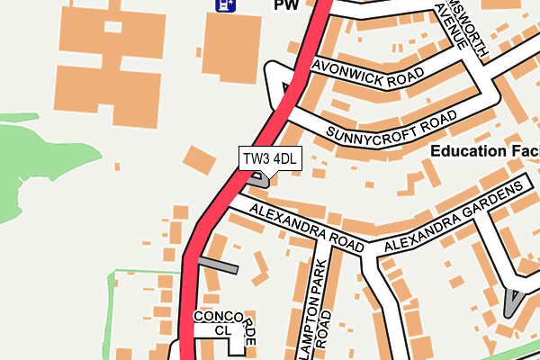 TW3 4DL map - OS OpenMap – Local (Ordnance Survey)