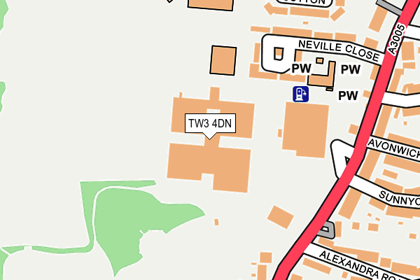 TW3 4DN map - OS OpenMap – Local (Ordnance Survey)
