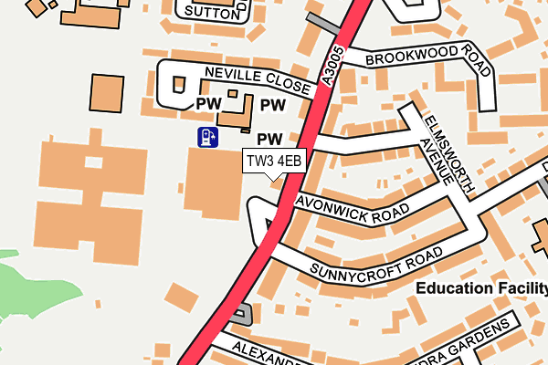 TW3 4EB map - OS OpenMap – Local (Ordnance Survey)