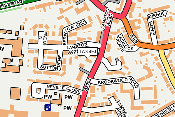 TW3 4EJ map - OS OpenMap – Local (Ordnance Survey)