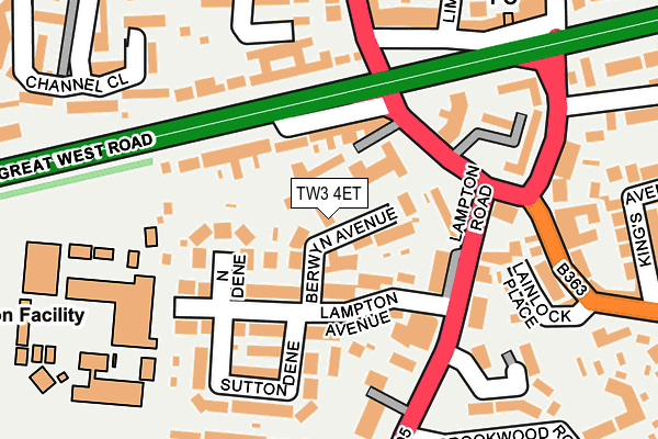 TW3 4ET map - OS OpenMap – Local (Ordnance Survey)