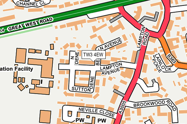 TW3 4EW map - OS OpenMap – Local (Ordnance Survey)