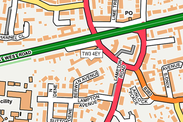 TW3 4EY map - OS OpenMap – Local (Ordnance Survey)