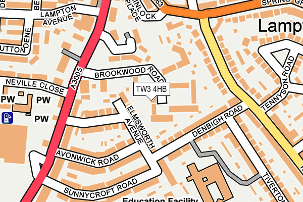 TW3 4HB map - OS OpenMap – Local (Ordnance Survey)