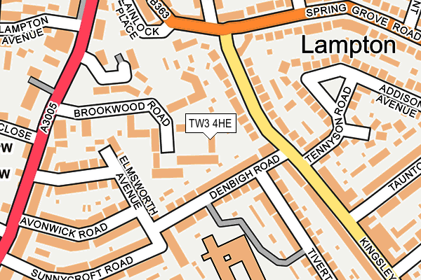 TW3 4HE map - OS OpenMap – Local (Ordnance Survey)