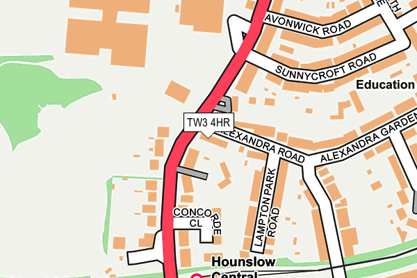 TW3 4HR map - OS OpenMap – Local (Ordnance Survey)