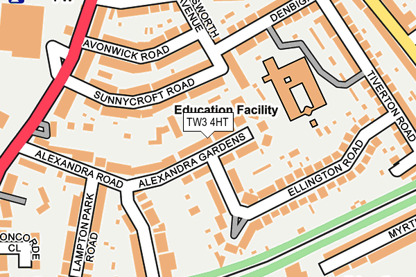 TW3 4HT map - OS OpenMap – Local (Ordnance Survey)