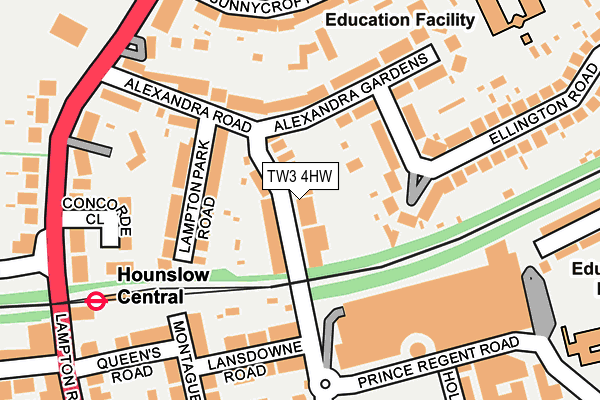 TW3 4HW map - OS OpenMap – Local (Ordnance Survey)