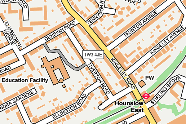 TW3 4JE map - OS OpenMap – Local (Ordnance Survey)
