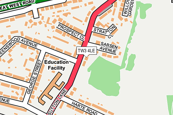 TW3 4LE map - OS OpenMap – Local (Ordnance Survey)