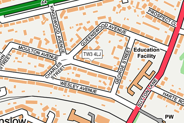 TW3 4LJ map - OS OpenMap – Local (Ordnance Survey)