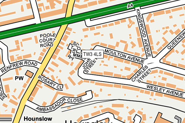 TW3 4LS map - OS OpenMap – Local (Ordnance Survey)