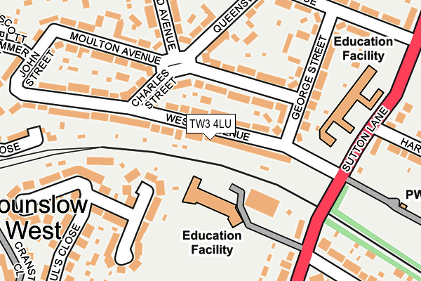 TW3 4LU map - OS OpenMap – Local (Ordnance Survey)