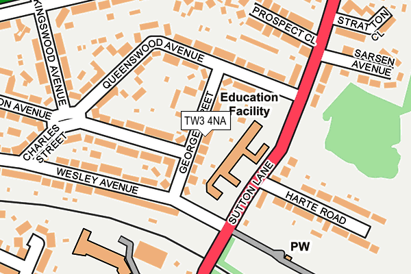 TW3 4NA map - OS OpenMap – Local (Ordnance Survey)