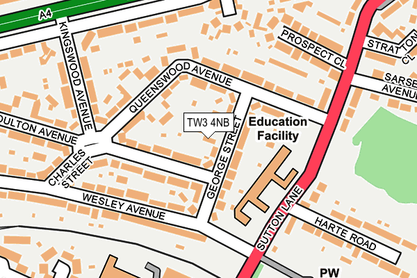 TW3 4NB map - OS OpenMap – Local (Ordnance Survey)