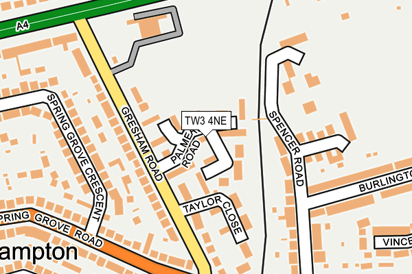 TW3 4NE map - OS OpenMap – Local (Ordnance Survey)