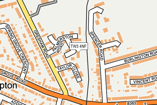 TW3 4NF map - OS OpenMap – Local (Ordnance Survey)