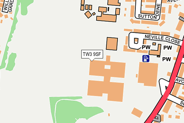 TW3 9SF map - OS OpenMap – Local (Ordnance Survey)