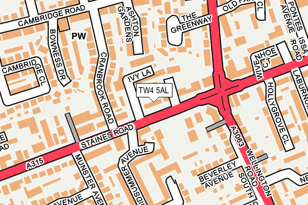 TW4 5AL map - OS OpenMap – Local (Ordnance Survey)