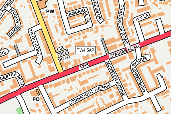 TW4 5AP map - OS OpenMap – Local (Ordnance Survey)