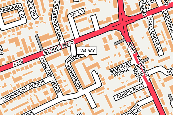 TW4 5AY map - OS OpenMap – Local (Ordnance Survey)