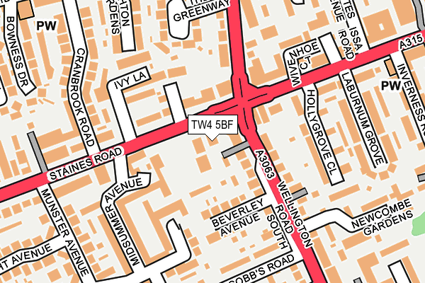 TW4 5BF map - OS OpenMap – Local (Ordnance Survey)