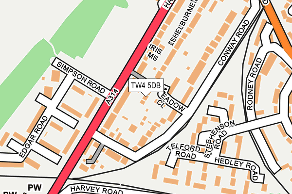 TW4 5DB map - OS OpenMap – Local (Ordnance Survey)