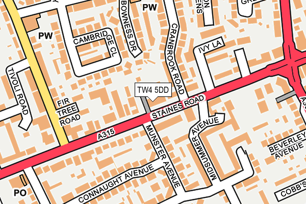 TW4 5DD map - OS OpenMap – Local (Ordnance Survey)