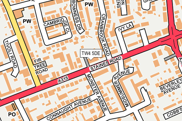 TW4 5DE map - OS OpenMap – Local (Ordnance Survey)