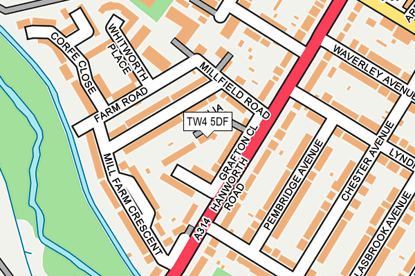 TW4 5DF map - OS OpenMap – Local (Ordnance Survey)