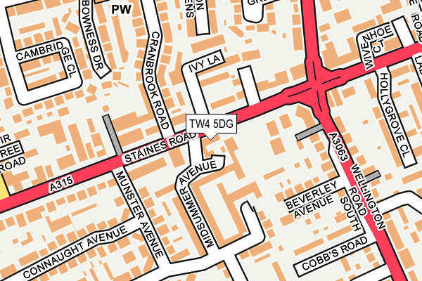 TW4 5DG map - OS OpenMap – Local (Ordnance Survey)