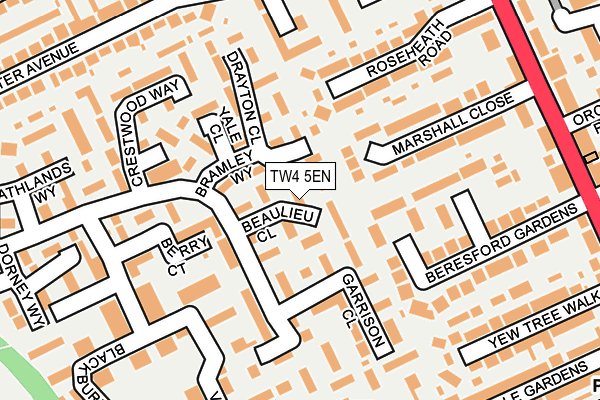 TW4 5EN map - OS OpenMap – Local (Ordnance Survey)