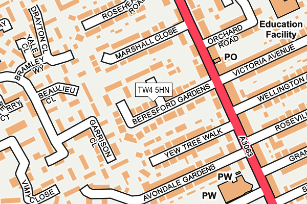 TW4 5HN map - OS OpenMap – Local (Ordnance Survey)
