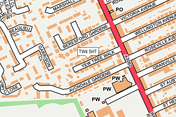 TW4 5HT map - OS OpenMap – Local (Ordnance Survey)
